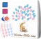Gender Reveal Party Fingerprint Tree Sign, Bear Moon Theme Canvas Baby Shower, a Baby Shower Guest Book,Woodland Baby Shower Guest Book